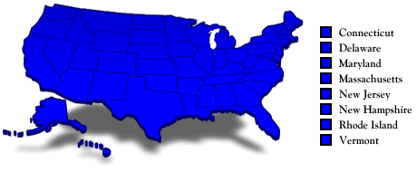 Clickable Imagemap for the 50 Individual State Pages